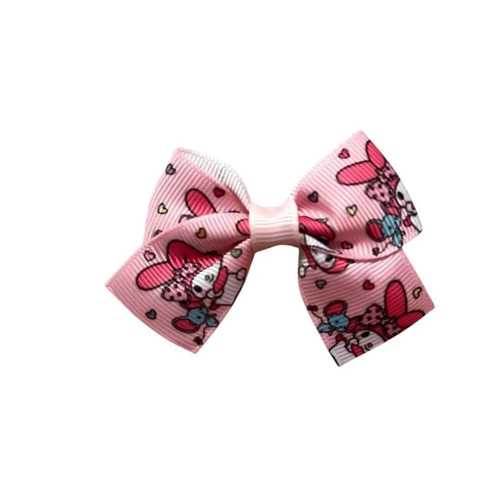 🤯5/$25🤯 Set Of 4 My Melody Pink Cute Hair Bows For Girls